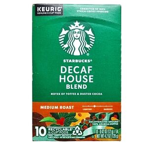 Starbucks Decaf House Blend K-CUP Pods Box of 10